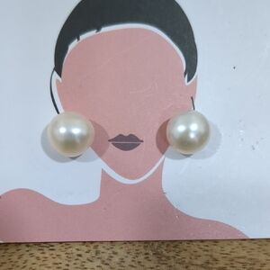 Genuine Pearl Stud Earrings
